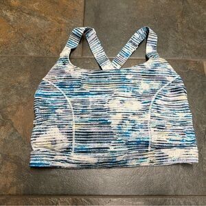 Lululemon Striped Blue Purple and White Sports Bra